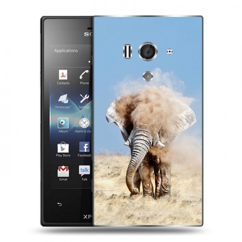 Дизайнерский пластиковый чехол для Sony Xperia acro S Слоны