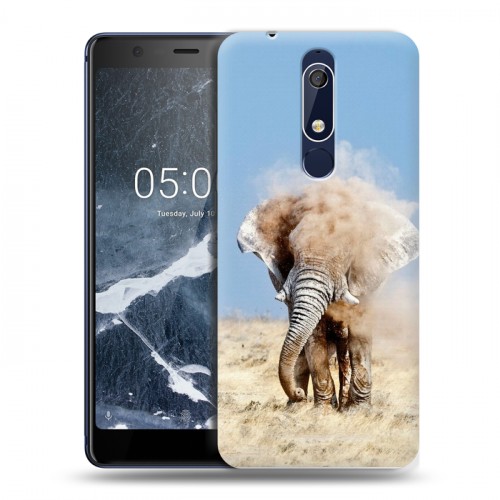 Дизайнерский пластиковый чехол для Nokia 5.1 Слоны