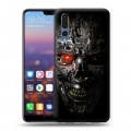 Дизайнерский силиконовый с усиленными углами чехол для Huawei P20 Pro Терминатор