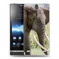 Дизайнерский пластиковый чехол для Sony Xperia S Слоны