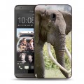 Дизайнерский пластиковый чехол для HTC Desire 700 Слоны