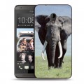 Дизайнерский пластиковый чехол для HTC Desire 700 Слоны