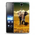 Дизайнерский пластиковый чехол для Sony Xperia TX Слоны