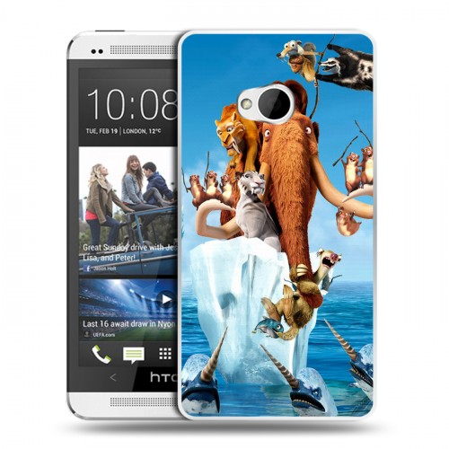 Дизайнерский пластиковый чехол для HTC One (M7) Dual SIM Ледниковый период
