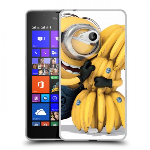 Дизайнерский пластиковый чехол для Microsoft Lumia 540 Миньоны