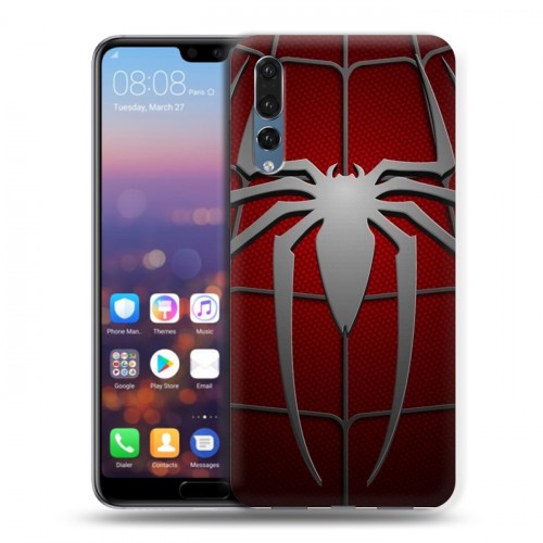 Дизайнерский силиконовый с усиленными углами чехол для Huawei P20 Pro Человек-паук