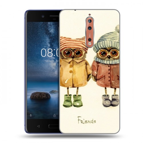 Дизайнерский пластиковый чехол для Nokia 8 Совы