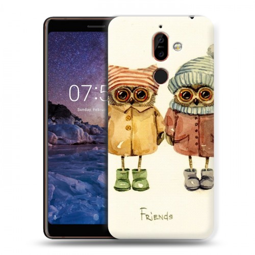 Дизайнерский пластиковый чехол для Nokia 7 Plus Совы