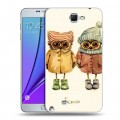Дизайнерский пластиковый чехол для Samsung Galaxy Note 2 Совы