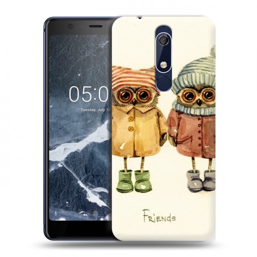 Дизайнерский пластиковый чехол для Nokia 5.1 Совы