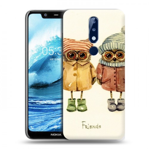 Дизайнерский пластиковый чехол для Nokia 5.1 Plus Совы