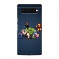Дизайнерский силиконовый с усиленными углами чехол для Google Pixel 6 Мстители