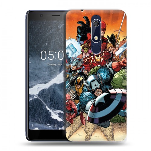 Дизайнерский пластиковый чехол для Nokia 5.1 Мстители