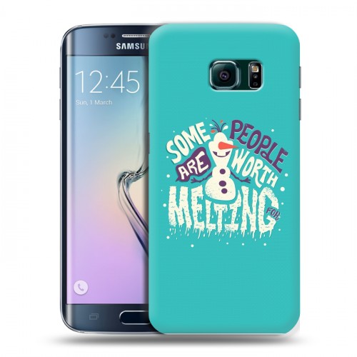 Дизайнерский пластиковый чехол для Samsung Galaxy S6 Edge Холодное сердце