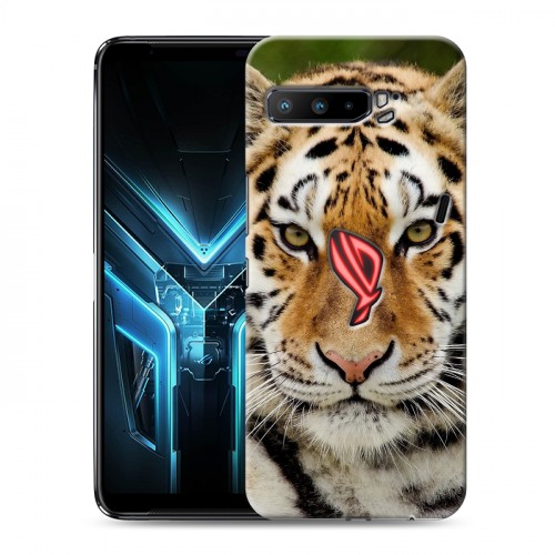 Дизайнерский силиконовый с усиленными углами чехол для ASUS ROG Phone 3 Тигры