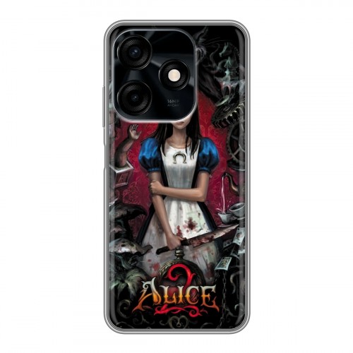 Дизайнерский силиконовый чехол для Tecno Spark 10C Alice Madness Returns