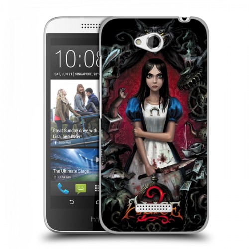 Дизайнерский пластиковый чехол для HTC Desire 616 Alice Madness Returns