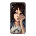 Дизайнерский силиконовый чехол для Iphone x10 Alice Madness Returns