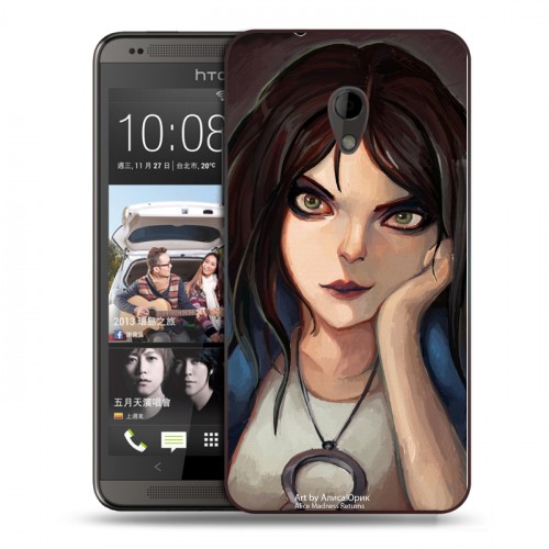 Дизайнерский пластиковый чехол для HTC Desire 700 Alice Madness Returns