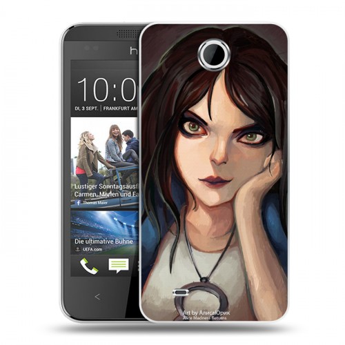 Дизайнерский пластиковый чехол для HTC Desire 300 Alice Madness Returns