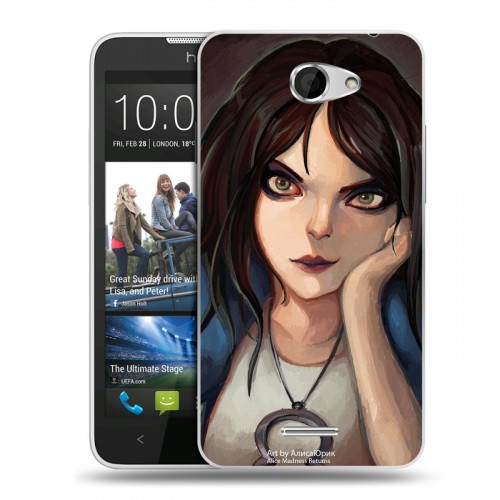 Дизайнерский пластиковый чехол для HTC Desire 516 Alice Madness Returns