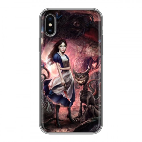 Дизайнерский силиконовый чехол для Iphone x10 Alice Madness Returns