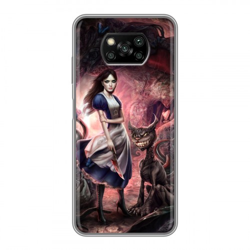 Дизайнерский силиконовый с усиленными углами чехол для Xiaomi Poco X3 Alice Madness Returns