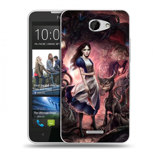 Дизайнерский пластиковый чехол для HTC Desire 516 Alice Madness Returns