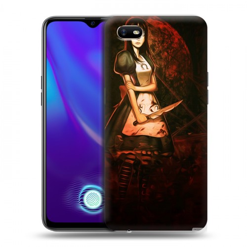 Дизайнерский силиконовый с усиленными углами чехол для OPPO A1k Alice Madness Returns