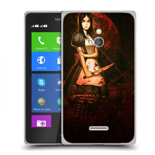 Дизайнерский силиконовый чехол для Nokia XL Alice Madness Returns