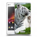 Дизайнерский пластиковый чехол для Sony Xperia L Тигры