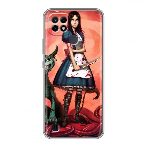 Дизайнерский силиконовый чехол для Realme C21 Alice Madness Returns