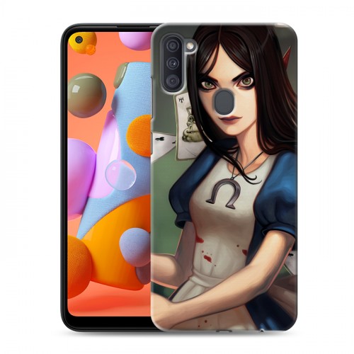 Дизайнерский силиконовый с усиленными углами чехол для Samsung Galaxy A11 Alice Madness Returns