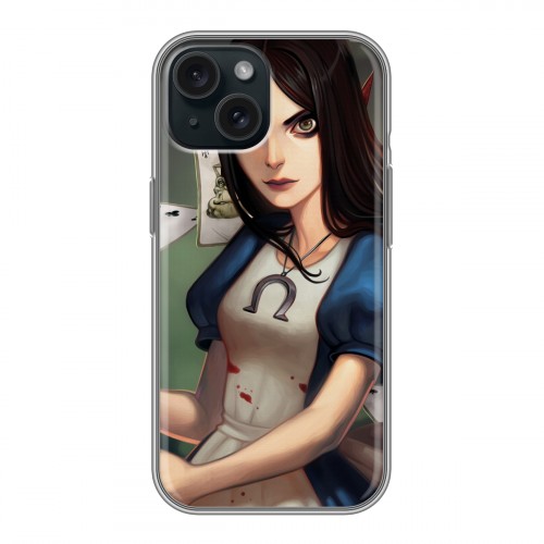 Дизайнерский силиконовый чехол для Iphone 15 Alice Madness Returns