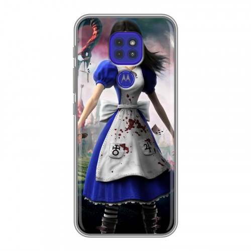 Дизайнерский силиконовый чехол для Motorola Moto G9 Play Alice Madness Returns