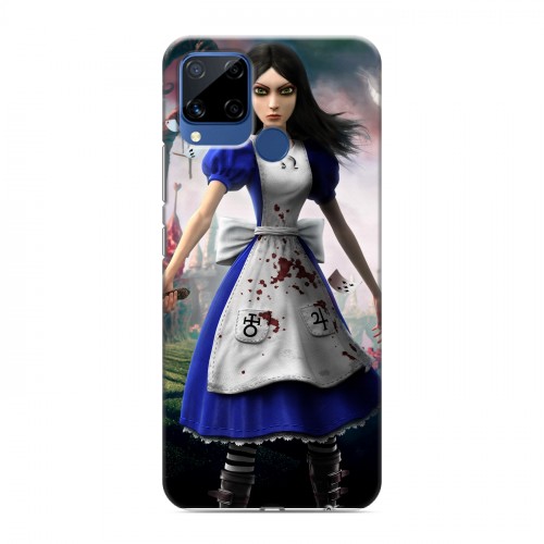 Дизайнерский силиконовый с усиленными углами чехол для Realme C15 Alice Madness Returns