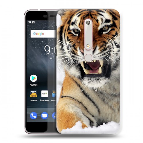 Дизайнерский пластиковый чехол для Nokia 6 (2018) Тигры