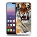 Дизайнерский силиконовый с усиленными углами чехол для Huawei P20 Pro Тигры