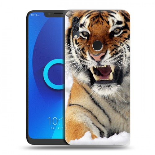 Дизайнерский силиконовый чехол для Alcatel 5V Тигры