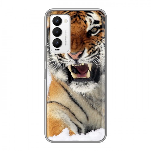 Дизайнерский силиконовый с усиленными углами чехол для Tecno Camon 18 Тигры