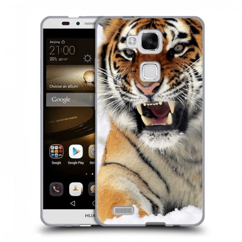 Дизайнерский силиконовый чехол для Huawei Ascend Mate 7 Тигры