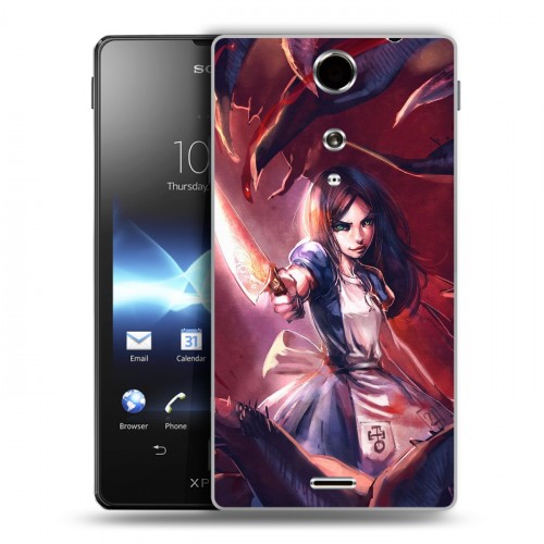 Дизайнерский пластиковый чехол для Sony Xperia TX Alice Madness Returns