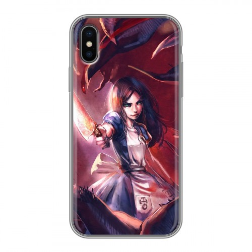 Дизайнерский силиконовый чехол для Iphone x10 Alice Madness Returns