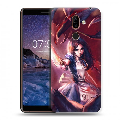 Дизайнерский пластиковый чехол для Nokia 7 Plus Alice Madness Returns