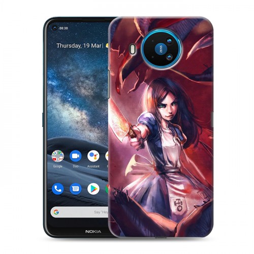 Дизайнерский силиконовый с усиленными углами чехол для Nokia 8.3 Alice Madness Returns