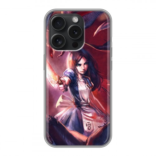 Дизайнерский силиконовый чехол для Iphone 15 Pro Alice Madness Returns