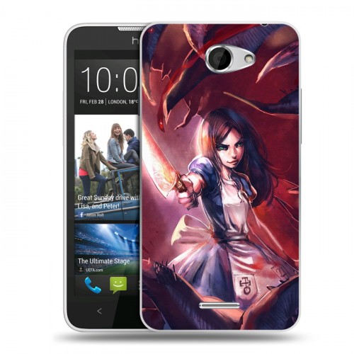 Дизайнерский пластиковый чехол для HTC Desire 516 Alice Madness Returns