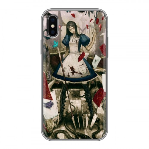 Дизайнерский силиконовый чехол для Iphone x10 Alice Madness Returns