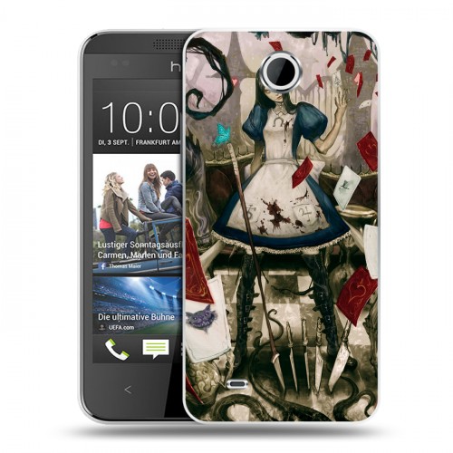 Дизайнерский пластиковый чехол для HTC Desire 300 Alice Madness Returns