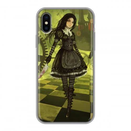 Дизайнерский силиконовый чехол для Iphone x10 Alice Madness Returns